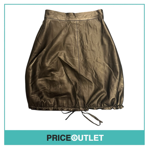 J.W.Anderson - Black Leather Drawstring Hem Mini Skirt - Size 6 - BRAND NEW WITH TAGS