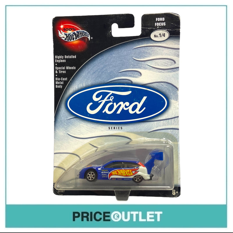 Hot Wheels 100% - Ford Series Ford Focus (Blue) - Damaged Box