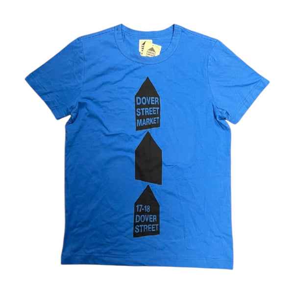 Dover Street Market -  Blue Triple Logo T-Shirt - Size S - BRAND NEW WITH TAGS