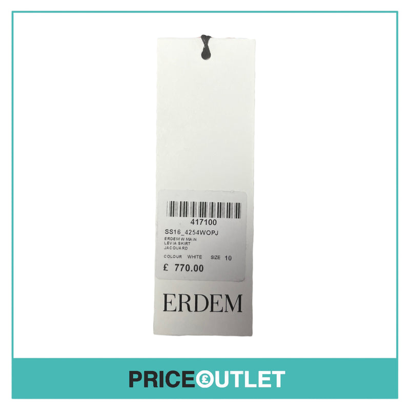 Erdem - White Jacquard Skirt - Size 10 - BRAND NEW WITH TAGS