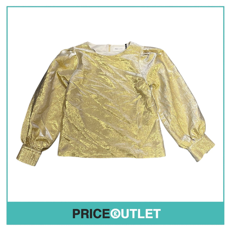 Pom Amsterdam - Stardust Gold Longsleeve Top - Size 42 - BRAND NEW WITH TAGS