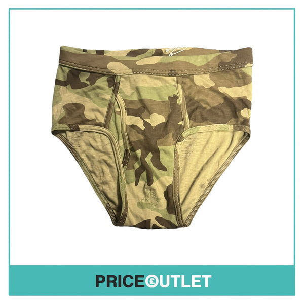 The White Briefs - Green Camo Print Briefs - Size XS - BRAND NEW WITH TAGS