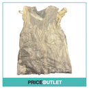 Rodarte - Silver Laminated Roll Sleeve Blouse - Size 4 - BRAND NEW WITH TAGS