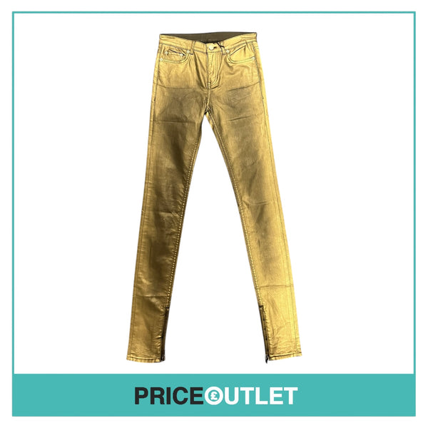 BLK DNM - Gold Skinny Jeans with Zip Hems - Size 26 - BRAND NEW WITH TAGS