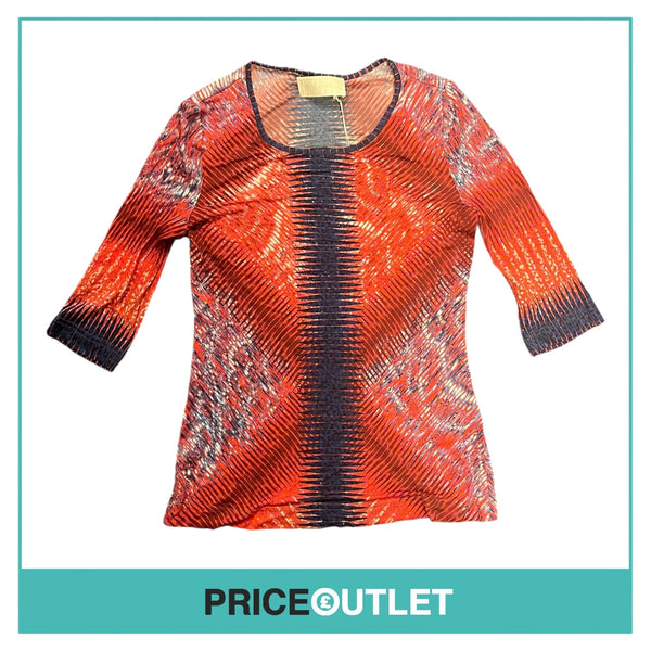 Peter Pilotto - Navy and Red Printed Top - Size 10 - BRAND NEW WITH TAGS