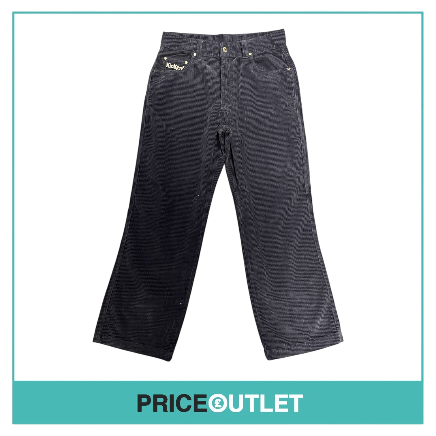 Kickers - Mens Navy Cord Wide Leg Trousers - Size 32 - BRAND NEW