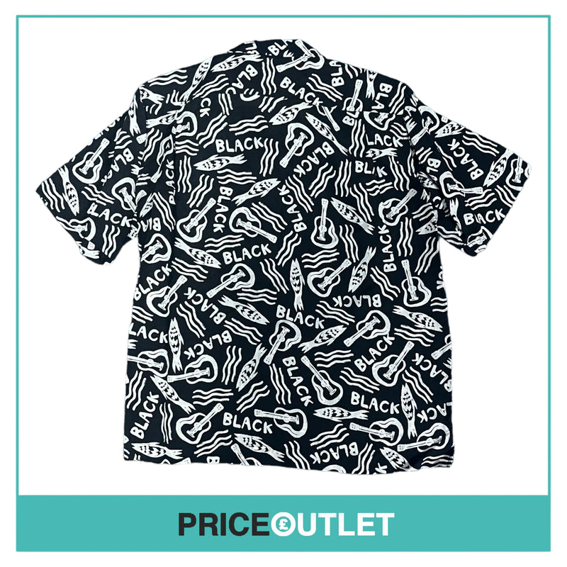 Comme des Garçons Black - Black and White Print Shirt with Tartan Pocket - Size S - BRAND NEW WITH TAGS