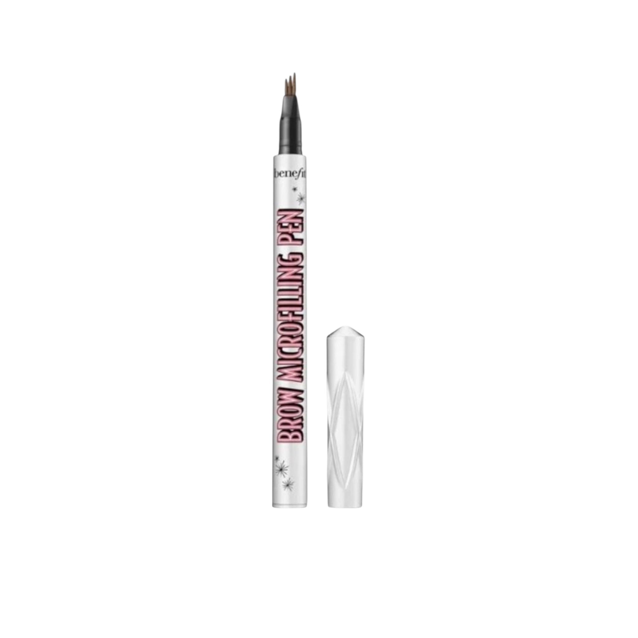 Eyebrow micropigmenting pen with cap on a white background