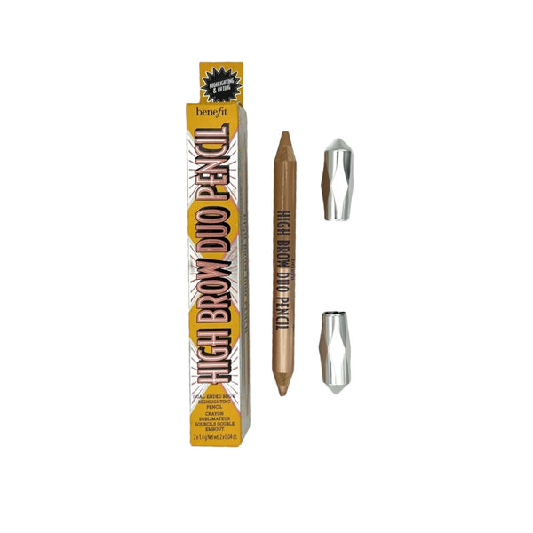 Benefit High Brow Duo Pencil with packaging and applicator on a white background