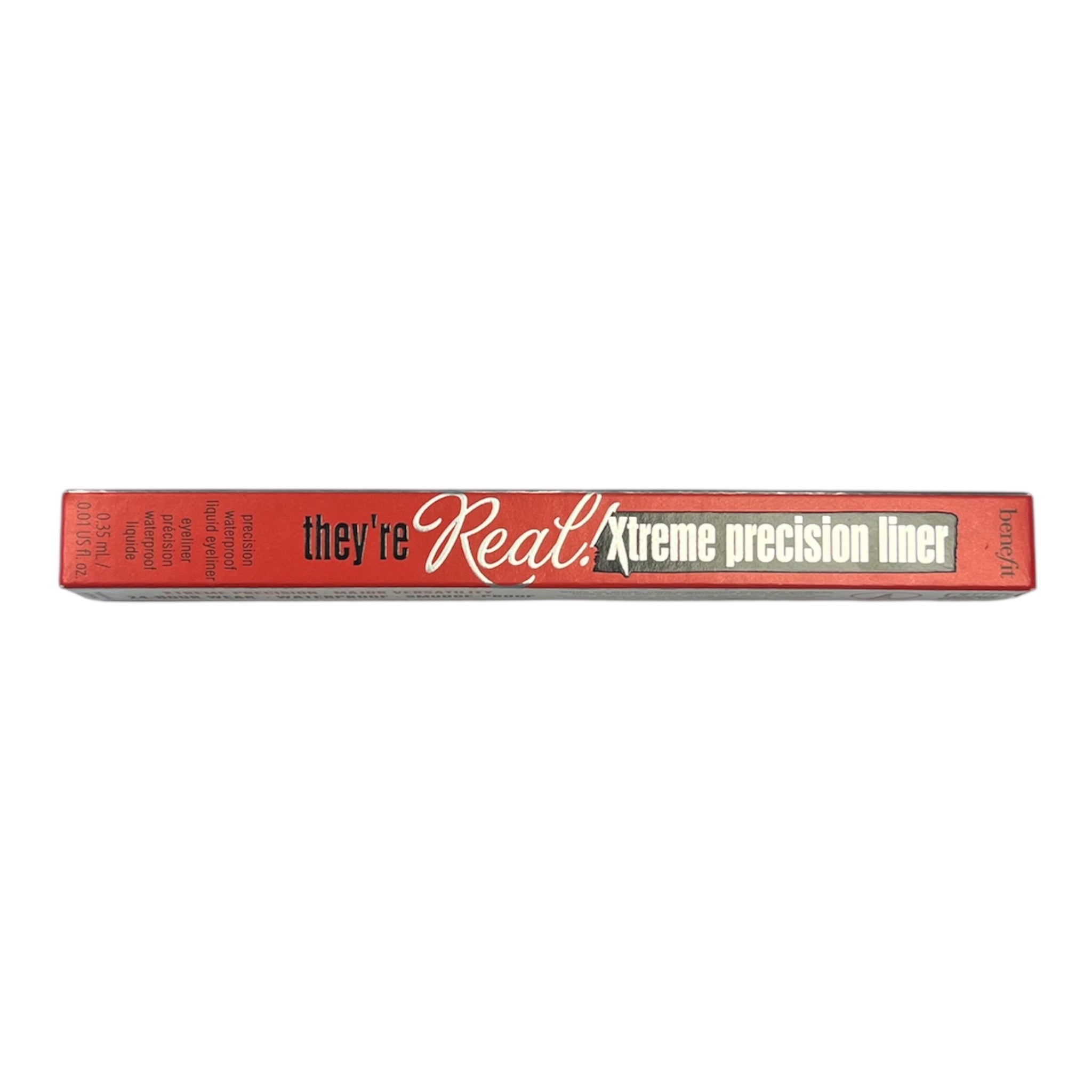Red eyeliner pencil with 'they're Real!' branding on a white background