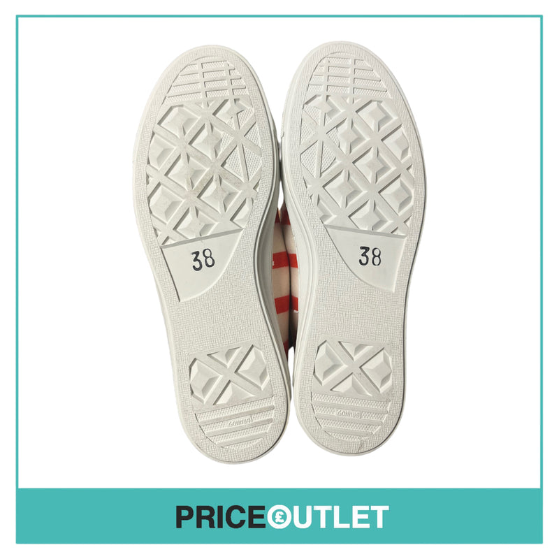 Taise By Souts - Orange and White Striped Slip-on Shoes - Size 38 - BRAND NEW WITH TAGS