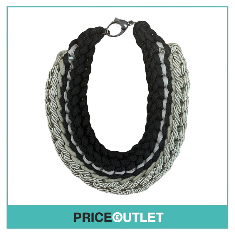 Alienina - Black and Beige Mixed Knot Necklace - Size OS - BRAND NEW WITH TAGS