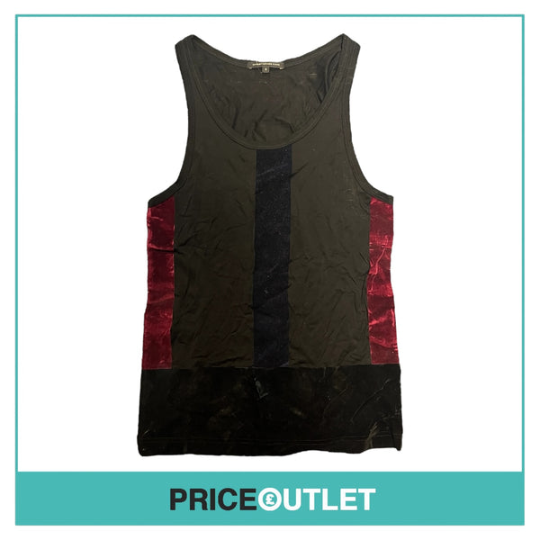 Christopher Kane - Black Navy and Red Flock Panel Tank Top - Size S - BRAND NEW WITH TAGS