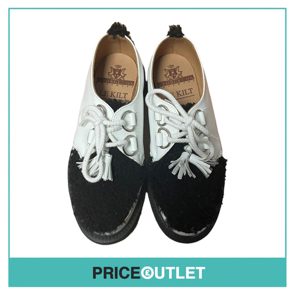 George Cox - White Leather Shoes with Black Tassels - Size 7 - BRAND NEW WITH TAGS