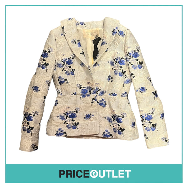 Giambattista Valli - White and Blue Floral Blazer - Size XS - BRAND NEW WITH TAGS