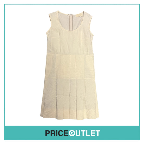 Rohka - Cream Dress with Pleated Skirt - Size S - BRAND NEW WITH TAGS