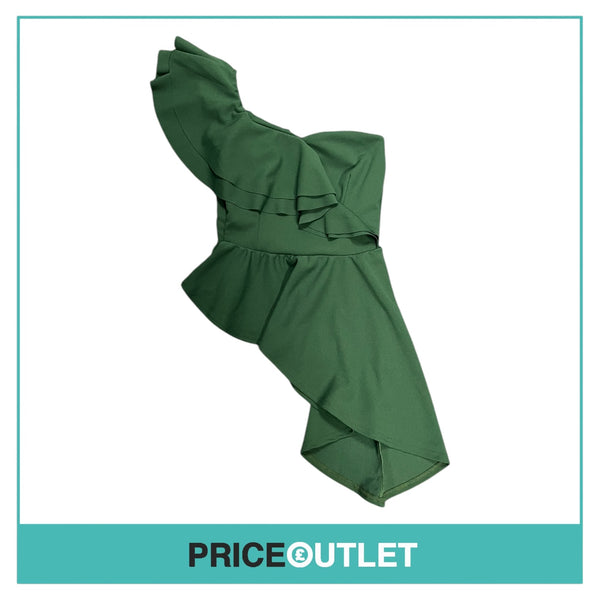I SAW IT FIRST - Emerald Green Asymmetric One Shoulder Top - Size 8 - BRAND NEW WITH TAGS