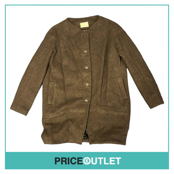 Gary Graham - Dark Brown Felted Wool Coat - Size 8 - BRAND NEW WITH TAGS