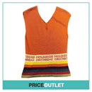 Elternhaus - Orange Knit Vest with Striped Hem - Size OS - BRAND NEW WITH TAGS