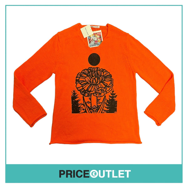 Comme des Garçons Jingle Flowers - Mens Orange Knit Jumper - Size M - BRAND NEW WITH TAGS