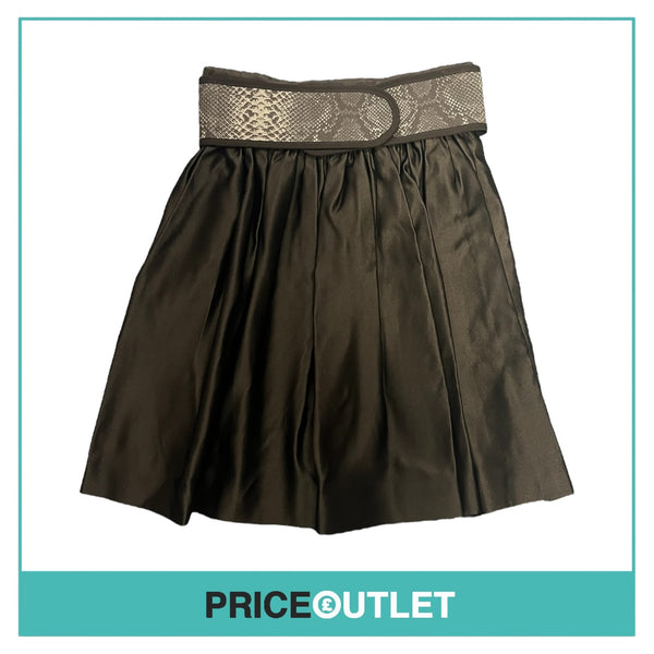 Christopher Kane - Black Cinch Waist Skirt with Snake Print Belt - Size 10 - BRAND NEW WITH TAGS