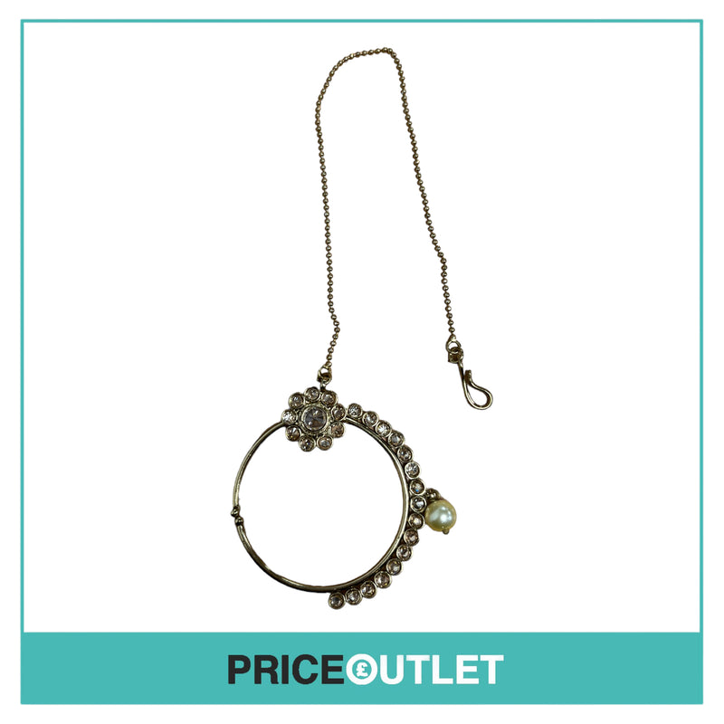 Dhiral's Creations - Gold Necklace, Bracelet/Ring and Headpiece Jewellery Set - BRAND NEW IN BAG