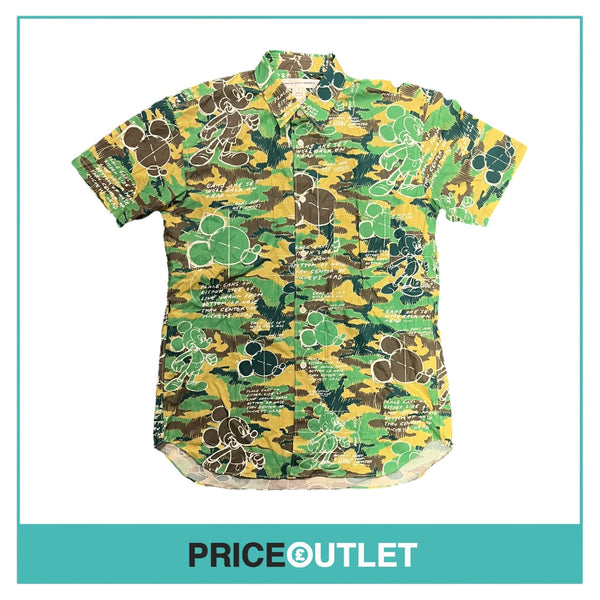 Comme des Garçons Shirt - Disney Mickey Mouse Green Camo Print Shirt - Size S - BRAND NEW WITH TAGS