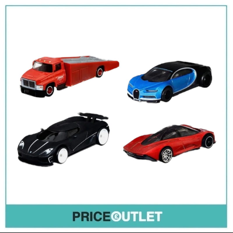 Hot Wheels Premium - Bugatti, Koenigsegg, McLaren & Carry On Collector's Set - Damaged Box