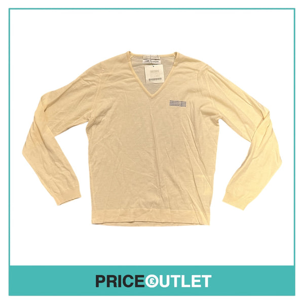 Comme des Garçons John Smedley - Cream Jumper with Blue Detail - Size L - BRAND NEW WITH TAGS