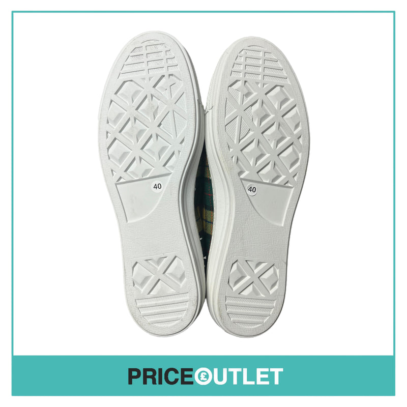Taise by Souts -  Men’s Yellow and Green Check Fleece Lined Slip-on Shoes - Size 40 - BRAND NEW WITH TAGS