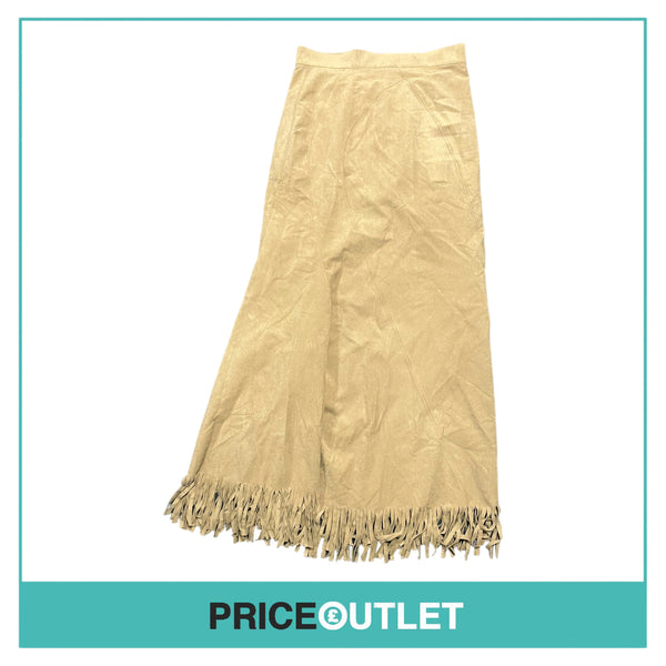 Comme des Garçons Junya Watanabe - Ladies Beige Suede Trousers with Fringe - Size S - BRAND NEW WITH TAGS