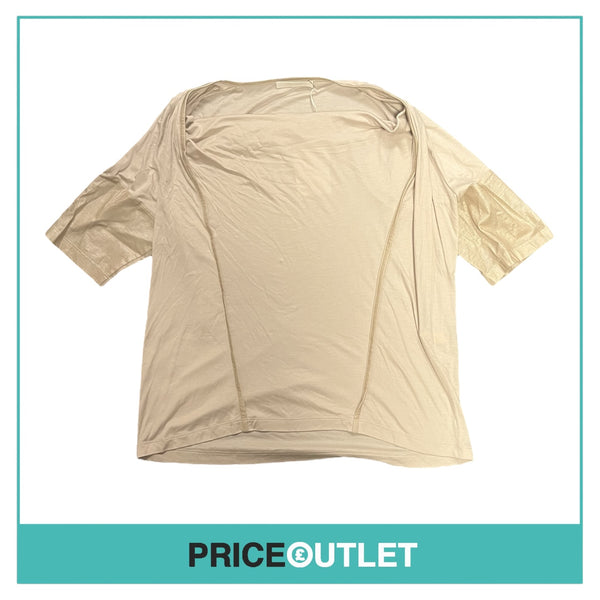 Commuun - Beige T-Shirt with Sparkly Sleeves and Trim - Size 38 - BRAND NEW WITH TAGS