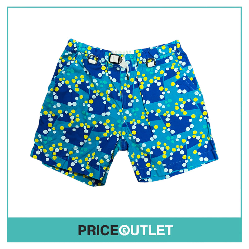 Comme des Garçons Ganryu - Mens Blue Yellow and White Print Shorts - Size S - BRAND NEW WITH TAGS