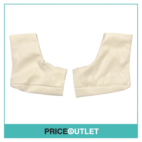 Nicomede Talavera - White Faux Leather Toeless Socks - Size L - BRAND NEW WITH TAGS