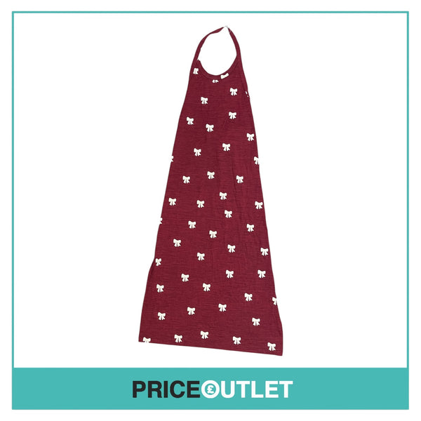Comme des Garçons Girl - Burgundy Bow Print Long Apron Top - Size OS - BRAND NEW WITH TAGS