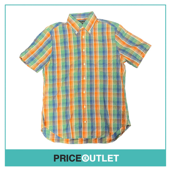 Gitman Bros - Orange Blue and Green Check Shirt - Size S - BRAND NEW WITH TAGS