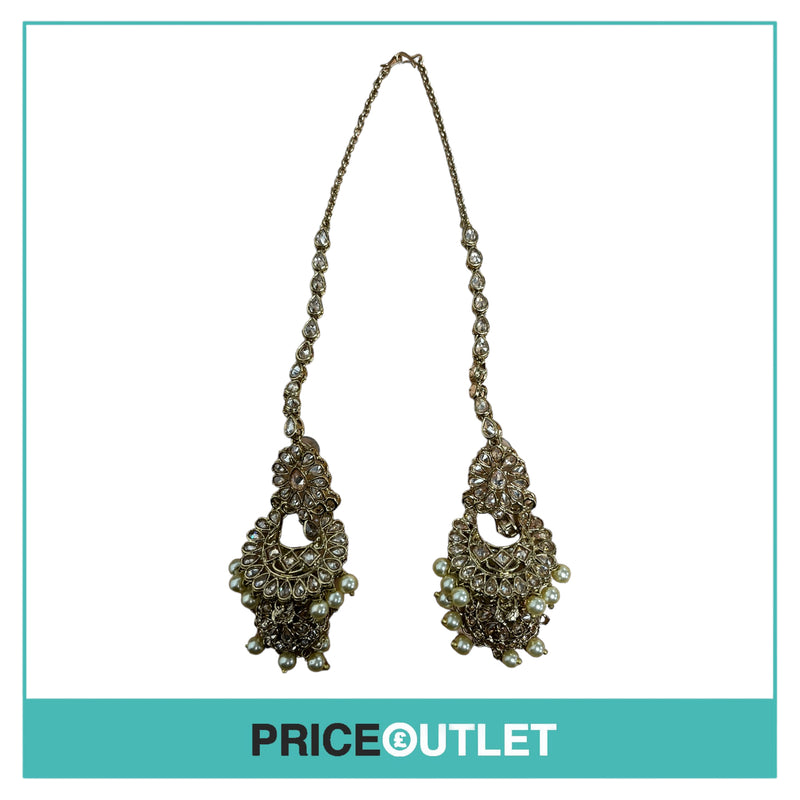 Dhiral's Creations - Gold Chocker, Earrings and Headpiece Jewellery Set - BRAND NEW IN BAG