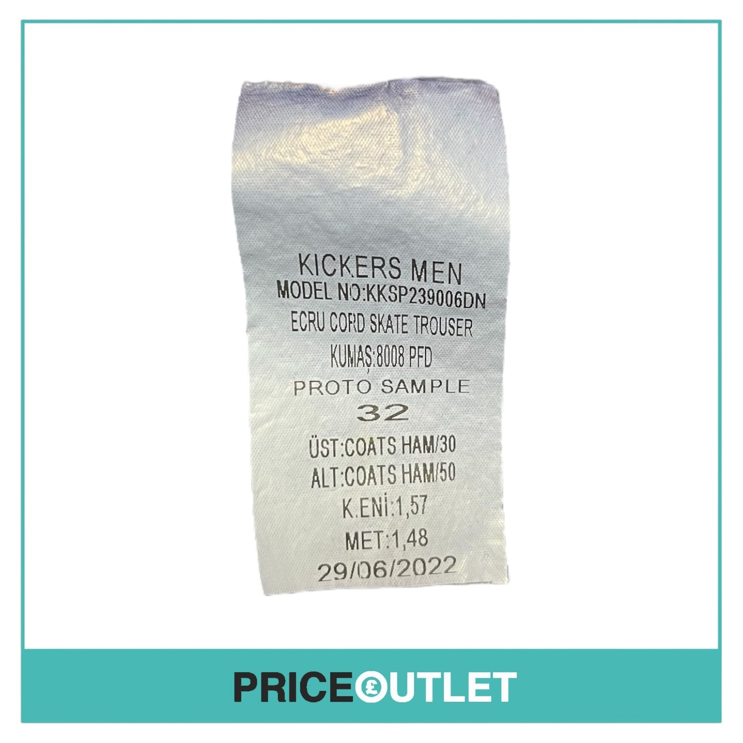 Kickers - Mens Navy Cord Wide Leg Trousers - Size 32 - BRAND NEW