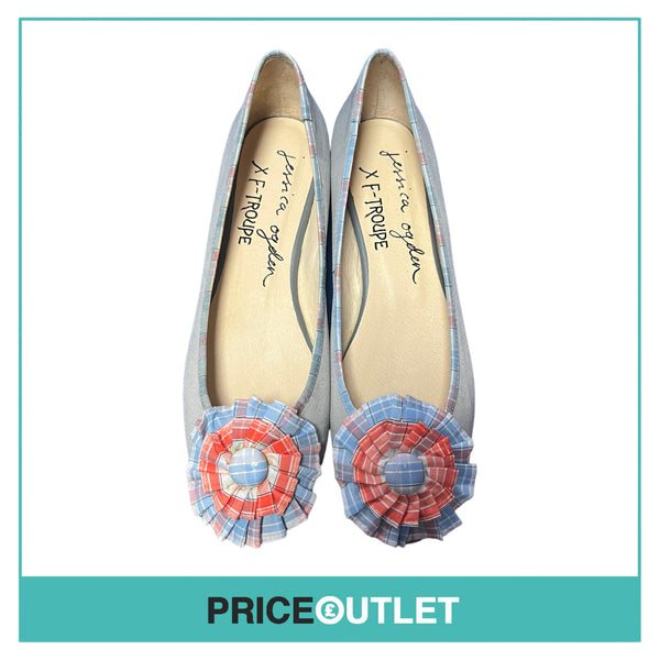 Jessica Ogden x F-Troupe - Grey Rosette Ballet Flats - Size 39 - BRAND NEW WITH TAGS