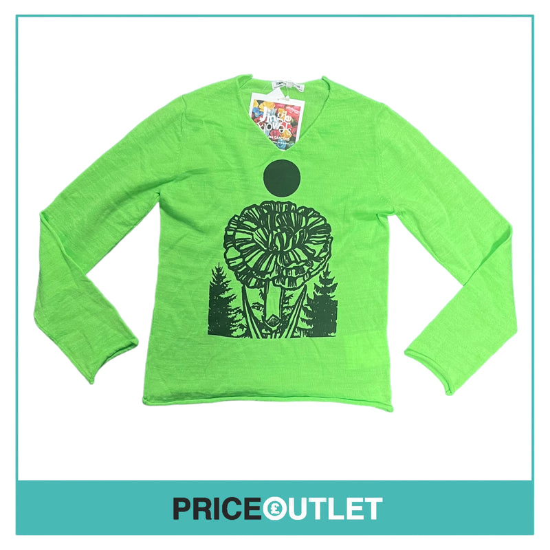 Comme des Garçons Jingle Flowers - Womens Green Jumper - Size S - BRAND NEW WITH TAGS
