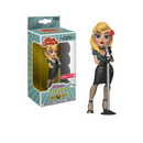 Funko Pop! figurine of a woman with a microphone next to its packaging