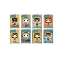Set of Funko Pop! vinyl figure cards on a white background
