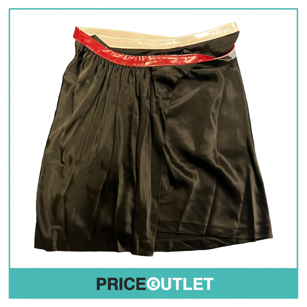 Paco Rabanne - Black Skirt with Silver and Red Belt Waistband - Size 36 - BRAND NEW WITH TAGS