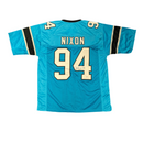 Daviyon Nixon - 94 Carolina Panthers Signed Jersey in Blue - Size XL - JSA Certified
