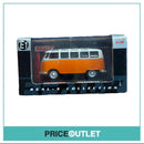 Real-X - Volkswagen Samba Van Model Diecast (Orange & White) - Damaged Box