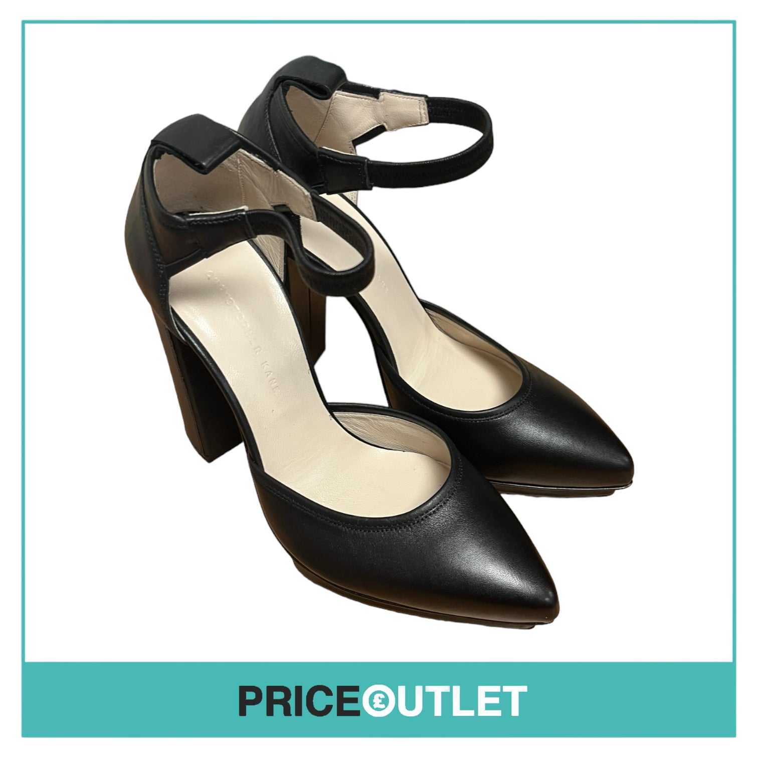 Christopher Kane - Black Heels with Pink Flower Holograph Heel - Size 37 - BRAND NEW WITH TAGS