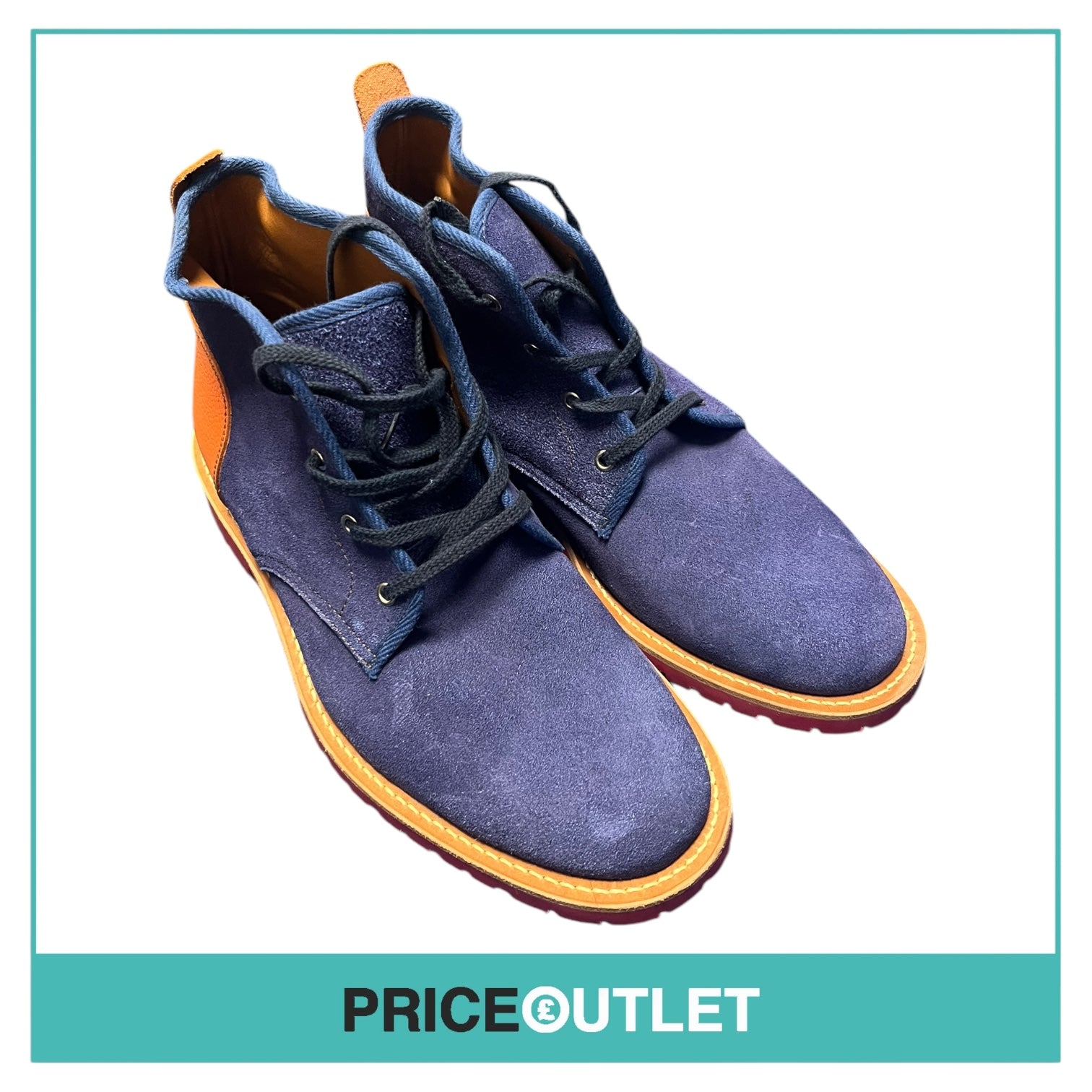 Comme des Garçons Junya Watanabe Man - Navy Suede and Orange Boots - Size M - BRAND NEW