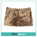 Pretty Little Thing - Gunmetal Metallic Crinkle Faux Leather Micro Mini Skirt - Size 14 - BRAND NEW WITH TAGS