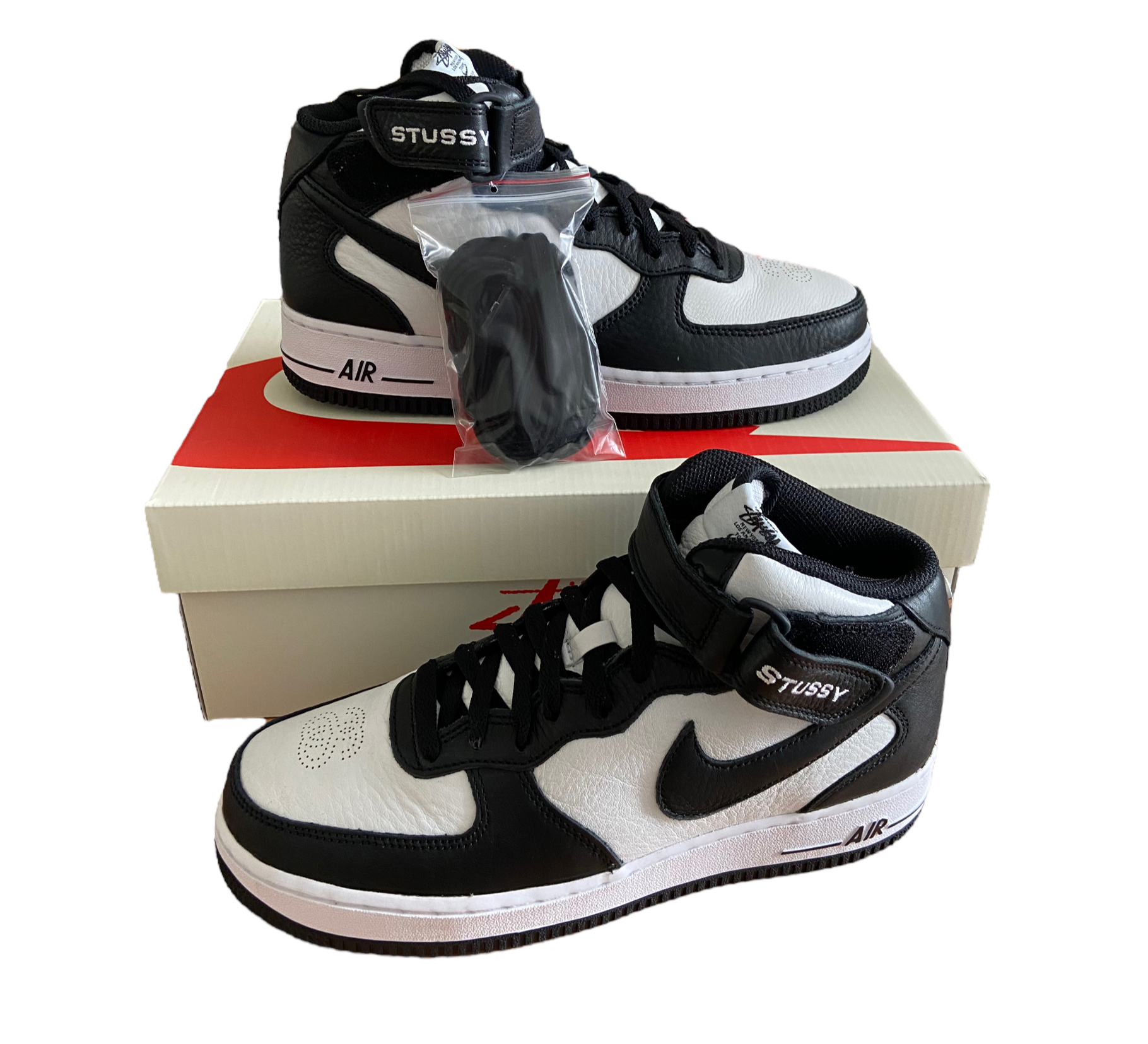 Nike x Stussy - Air Force 1 '07 Mid SP 'Black-White' - UK 7