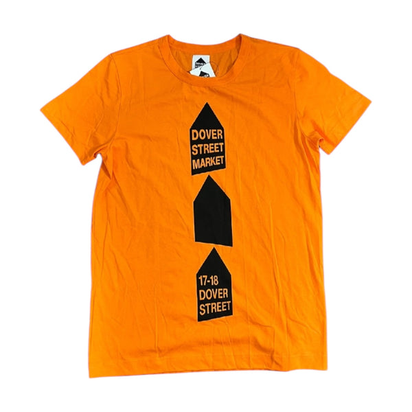 Dover Street Market - Orange Triple Logo T-Shirt - Size S - BRAND NEW WITH TAGS